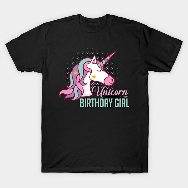 unicorn birthday present magic magic spell girl T-Shirt by OfCA Design